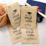 Personalized Grad Cap Smart Cookie Food-Grade Paper Treat Bags with Name Set of 20 Graduation Party Favors Gift for Class of 2026 Graduates Seniors