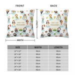 Taie d'oreiller personnalisée en forme de dessin animé des Saints du Ciel avec nom Cadeau d'anniversaire et de baptême pour les enfants chrétiens
