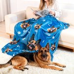 Coperta di flanella personalizzata con nome, regalo di Natale di compleanno per gli amanti degli animali.
