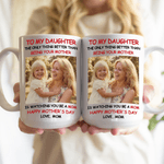 Personalised Multicolor Mom-Daughter Photo 11/15 oz Ceramic Coffee Mug with Text Daily Use Mother's Day Birthday Gift for Women