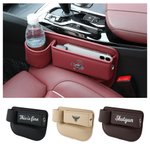 Personalisierte einfache Logo Text PU Leder Autositz Lücke Lagerung Zubehör Auto Dekoration Geburtstagsgeschenk für Autobesitzer