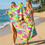 Serviette de plage surdimensionnée à séchage rapide personnalisée avec nom Activités de plein air Fête de la plage Cadeau pour femmes Famille Besties