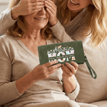 Personalized Vintage Floral PU Leather Folded Wristlet Wallet with Name and Zipper Birthday Mother's Day  Gift for Mom