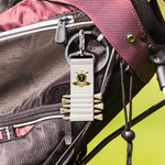 Personalized Golf Theme Name Initial Badge PU Leather Golf Tee Holder Bag Tag with 5 Pcs Bamboo Tees Birthday Gift for Golf Player