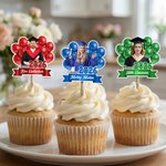 Personalisierte Multicolor Ballon Foto Design Graduierung Cupcake Topper mit Namen und Jahr Party Supplies Graduierung Zeremonie Geschenk für Absolventen