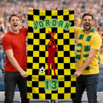 Personalized Plaid Soccer Silhouette Quick-Dry Oversized Sport Beach Towel with Name and Number Beach Pool Party Birthday Gift for Football Lover
