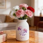 Personlig Glitter Födelseblomma Keramisk vas med namn Heminredning Födelsedag Mors dag Present till mamma mormor