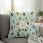 Taie d'oreiller personnalisée en forme de dessin animé des Saints du Ciel avec nom Cadeau d'anniversaire et de baptême pour les enfants chrétiens