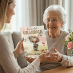 Personlig akvarell mormor tecknad karaktär akrylplatta med namn heminredning mors dag födelsedagspresent till mormor