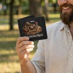 Personalized Treasure's Rest Skeleton Portable PU Leather Wallet with Name Anniversary Birthday Father's Day Gift for Men
