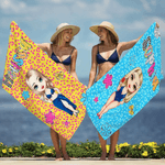 Serviette de plage surdimensionnée à séchage rapide personnalisée avec nom Activités de plein air Fête de la plage Cadeau pour femmes Famille Besties
