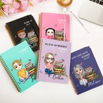 Personlig Butterfly Floral Cartoon Character 26-27 Planner Spiral A5 Anteckningsbok med veckovisa månatliga planeringssidor Födelsedagspresent för familj vänner
