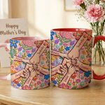 Personlig färgglad oljemålningsstil Hands in Hands 11/15 oz keramisk mugg med namn Daglig användning Mors dag Födelsedagspresent till mor mormor