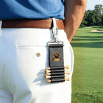 Personalized Golf Theme Name Initial Badge PU Leather Golf Tee Holder Bag Tag with 5 Pcs Bamboo Tees Birthday Gift for Golf Player