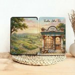 Personalized Exquisite Bookstore Pattern Kindle Case with Name Anniversary Birthday Gift for Bookworms Book Lovers