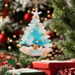 Personalisierte Ozean inspiriert Küsten Meer Weihnachtsbaum Ornament mit Namen Home Decor Weihnachtsgeschenk für Familie Freund Strandliebhaber