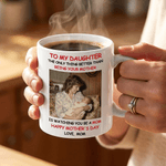 Personalised Multicolor Mom-Daughter Photo 11/15 oz Ceramic Coffee Mug with Text Daily Use Mother's Day Birthday Gift for Women