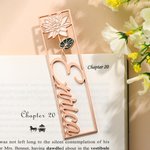 Personalized Hand-made Watercolour Birth Flower Bookmark with Name Birthday Gift for Books Lover Reader