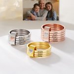 Tutti i miei amori in un solo anello - Anello a fasce con cuore e 2-7 nomi personalizzati