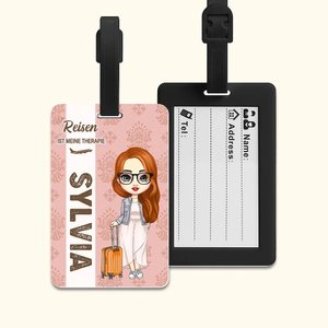 Personalisierter Cartoon Charakter Gepäckanhänger mit Namen Urlaub Reise Essentials Geburtstag Geschenk für Reiseliebhaber