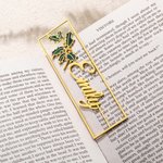 Marque-Page Personnalisé avec Fleur de Naissance et Nom Signet Fait à la Main Cadeau Anniversaire pour Amoureux des Livres