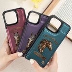 Personalized Horse Photo Portrait Phone Case with Name and Card Holder for iPhone Samsung Daily Use Birthday Gift for Horse Owners Riders