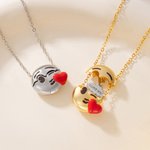 Spersonalizowany naszyjnik Kiss emoji Explosion Cloud z tekstem Dainty Biżuteria Urodziny Rocznica Dzień Matki Prezent dla dziewczyny | Callie × emoji ™