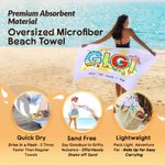 Personlig Multicolor Seaside Vacation Style Quick Dry Soft Oversized Beach Handduk med 1-12 namn Beach Party Födelsedagspresent för familjen