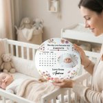 Calendario personalizado con foto de recién nacido Plato decorativo de cerámica con título y soporte Cumpleaños Día de la madre Baby Shower Regalo para la familia