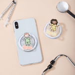 Personalized Simple Line Cartoon Nurse Character Acrylic Magnetic Phone Grip Stand Holder with Name Nurse Week Appreciation Gift for for Medical Staff