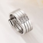 Tutti i miei amori in un solo anello - Anello a fasce con cuore e 2-7 nomi personalizzati