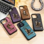 Personalized Horse Photo Portrait Phone Case with Name and Card Holder for iPhone Samsung Daily Use Birthday Gift for Horse Owners Riders
