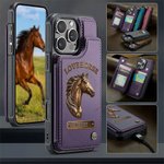 Personalized Horse Photo Portrait Phone Case with Name and Card Holder for iPhone Samsung Daily Use Birthday Gift for Horse Owners Riders