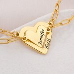 Personalised Heart Mom and Daughter Bracelets with Names Dainty Jewellery Set of 2 Mother's Day Birthday Gift for Mom Daughter