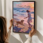 Henkilökohtainen öljymaalaus Effect Photo Poster Oil Canvas maalaus nimi Wall Decor Syntymäpäivälahja perheen ystävästä