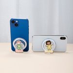 Personalized Simple Line Cartoon Nurse Character Acrylic Magnetic Phone Grip Stand Holder with Name Nurse Week Appreciation Gift for for Medical Staff
