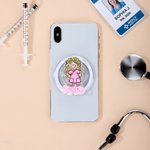 Personalized Simple Line Cartoon Nurse Character Acrylic Magnetic Phone Grip Stand Holder with Name Nurse Week Appreciation Gift for for Medical Staff