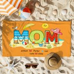 Personlig Multicolor Seaside Vacation Style Quick Dry Soft Oversized Beach Handduk med 1-12 namn Beach Party Födelsedagspresent för familjen