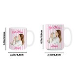 Personalised Pet Photo Watecolor Stripe 11/15 oz Ceramic Mug with Names and Coaster Birthday Mother's Day Gift for Pet Lover Owner