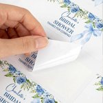 Personalized Flower Bow Wedding Theme Water Bottle Label Sticker Set of 20 Something Blue Engagement Bridal Shower Party Gift for Couple