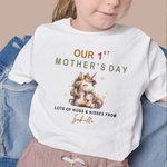 Personalised Cute Cartoon Animal Our 1st Mother's Day 100% Cotton Babysuit Kid's T-shirt with Name Baby Shower Birthday Gift for Baby Kid