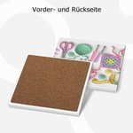 Personalisierte 3D-Optik Keramiktasse mit Handarbeitsmotiv | mit Namen | Untersetzer wählbar | Geburtstag Muttertag Geschenk für Häkel- und Strickfans