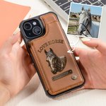 Personalized Horse Photo Portrait Phone Case with Name and Card Holder for iPhone Samsung Daily Use Birthday Gift for Horse Owners Riders