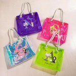 Sac cabas transparent personnalisé avec fleur de naissance néon motif dessin animé nom et initiales - Cadeau anniversaire pour femme et fille