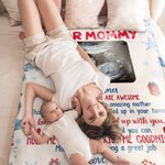 Personalized Multicolor Ultrasound Photo Soft Fleece Blanket with Name Pregnancy Room Decor Baby Shower Gift for Mom Grandmom