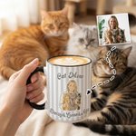 Personalised Pet Photo Watecolor Stripe 11/15 oz Ceramic Mug with Names and Coaster Birthday Mother's Day Gift for Pet Lover Owner
