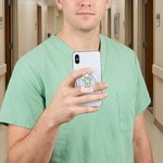 Personalized Simple Line Cartoon Nurse Character Acrylic Magnetic Phone Grip Stand Holder with Name Nurse Week Appreciation Gift for for Medical Staff