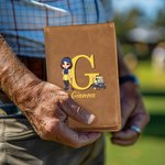 Personalisierte Cartoon Charakter Golf Cart PU Leder Golf Scorecard Halter mit Namen und Bleistift Schleife Golf Zubehör Geburtstag Geschenk für Golfliebhaber