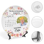 Calendario personalizado con foto de recién nacido Plato decorativo de cerámica con título y soporte Cumpleaños Día de la madre Baby Shower Regalo para la familia