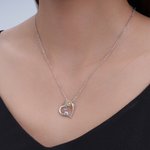 Personalisierte Hochlandkuh Geburtsstein Herz Halskette Minimalistischer Schmuck Geburtstag Muttertag Jahrestag Geschenk für Frau Mama
